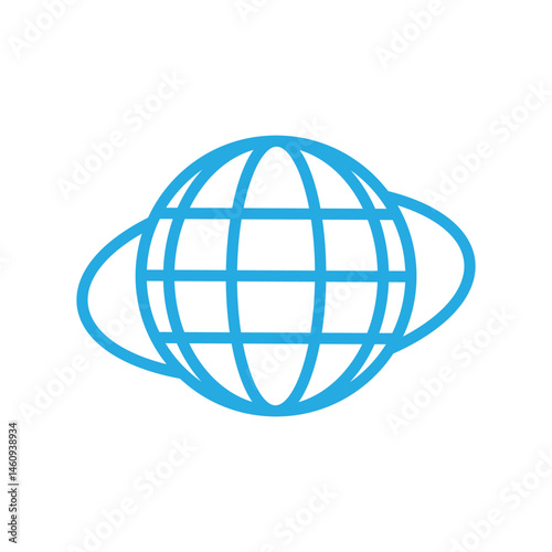 Stylized Globe logo icon illustration flat
