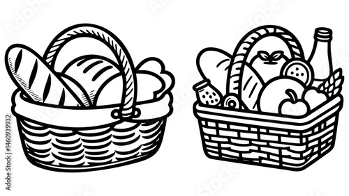 Picnic Basket Illustration.