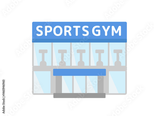 スポーツジム  建物  イラスト