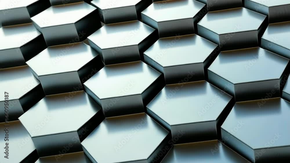 Abstract geometric metallic hexagon background