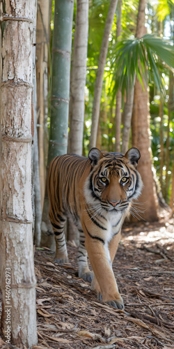 Majestic Tiger Stealthily Navigating the Jungle photo