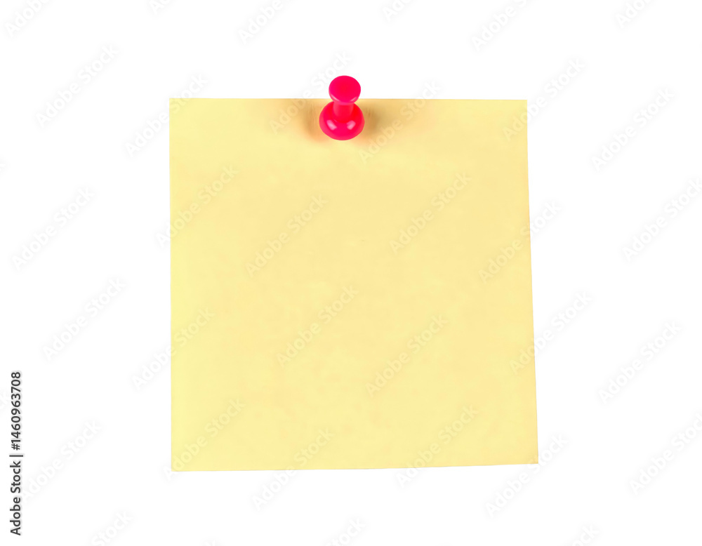 sticky note yellow pinned with red pin isolated on transparent png sticky note yellow pinned with red pin isolated on transparent png