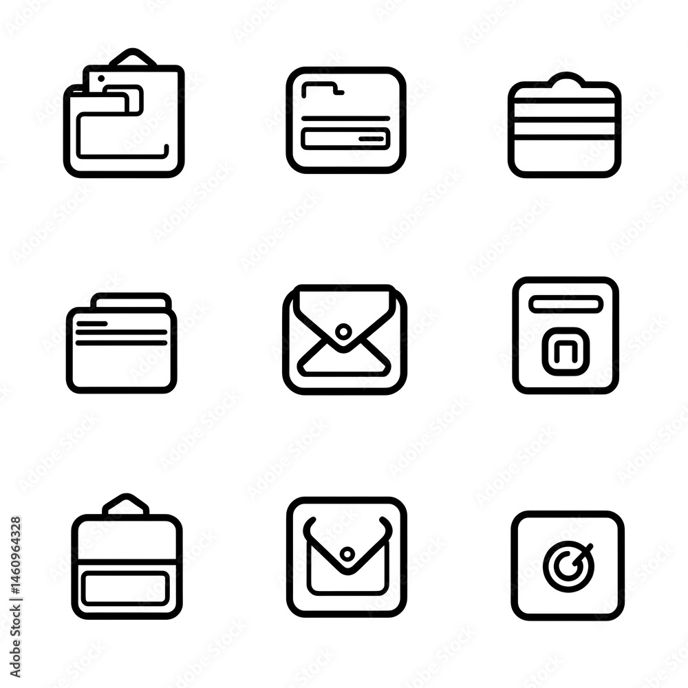 Diverse icon set presents various objects Diverse icon set presents various objects