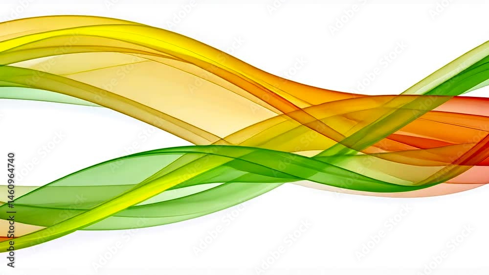 Abstract design with flowing, vibrant ribbons.