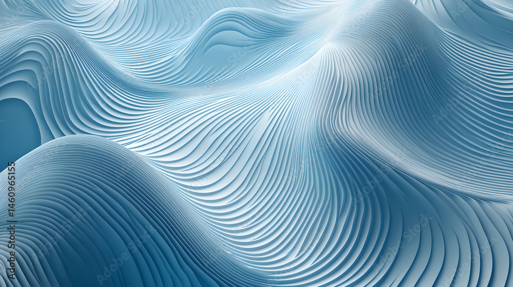 Abstract 3D Waves with Blue Gradients and Textured Patterns Abstract 3D Waves with Blue Gradients and Textured Patterns