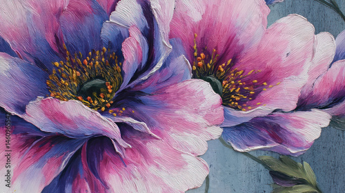 Modern Floral Oil Painting for Wall Art and Decor