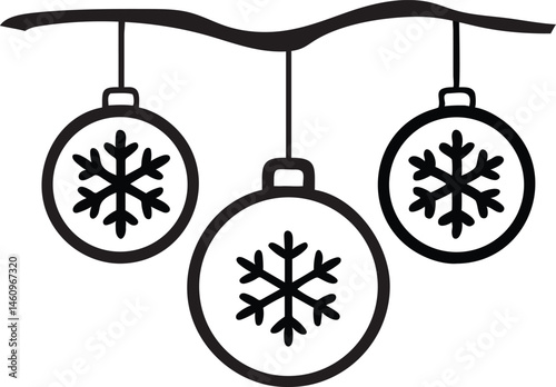 A vector set of Christmas icons and snowflakes offers northward winter journey guidance