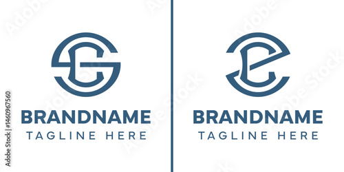 Letters SC and ZC Monogram Logo, suitable for any business with SC CS ZC CZ initials
