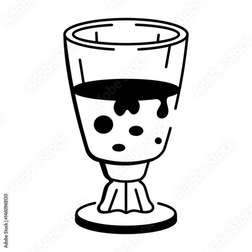 A sketchy style icon of scary drink
