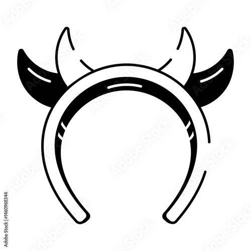 A sketchy style icon of devil headband
