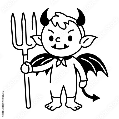 A sketchy style icon of tiny demon

