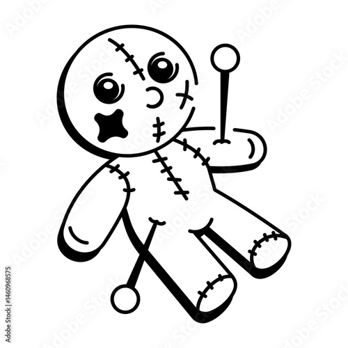 A doodle style icon of voodoo doll
