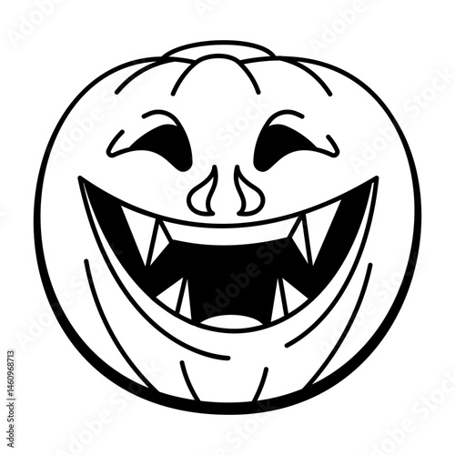 Hand drawn style icon of spooky laugh