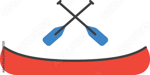 side view canoe vector art
