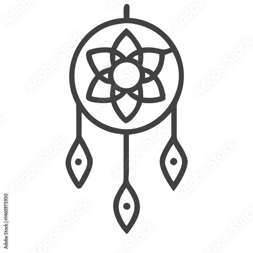 Dream Catcher Icon for Native American Content, Boho Websites, Sleep Blogs, Spiritual Shops and Bedroom Decor Marketing