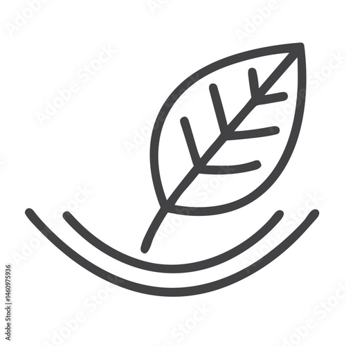 Floating Leaf Icon for Eco Websites, Fall Season Content, Spa Marketing, Yoga Apps and Natural Product Branding