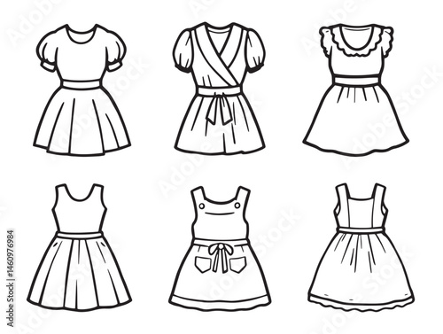 Caress Sketch Dress Line Art for Elegant Fashion Illustration