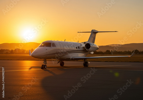 Small plane on runway.