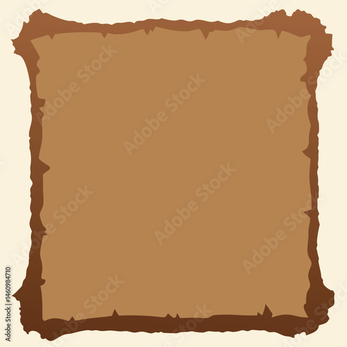Brown Torn Paper Frame Background for Text or Image