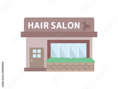 美容室  ヘアサロン  建物  イラスト