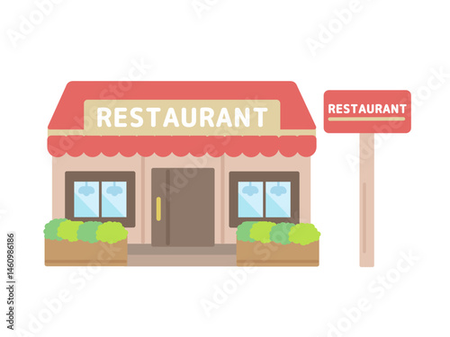 レストラン  建物  イラスト