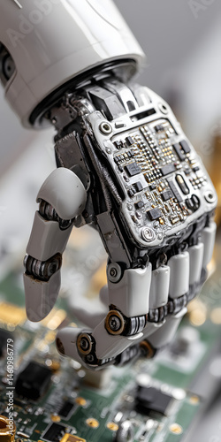 Robot Hand Gripping a Circuit Board