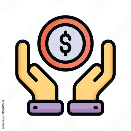 Ready to use flat outline icon showing safe investment