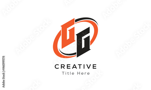 Free Download GG creative letter logo with circle area. Initial letter GG linked circle uppercase monogram logo. GG initial letter logo vector design. - GFXLoad