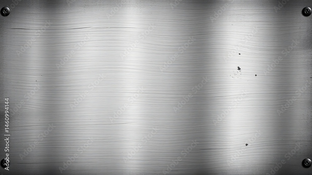 Obraz premium Brushed metal texture background with rivets and subtle scratches showing a weathered industrial design aesthetic.