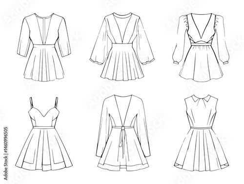 Elegant Frosted Loom Dress in Line Art Design for Creative Projects