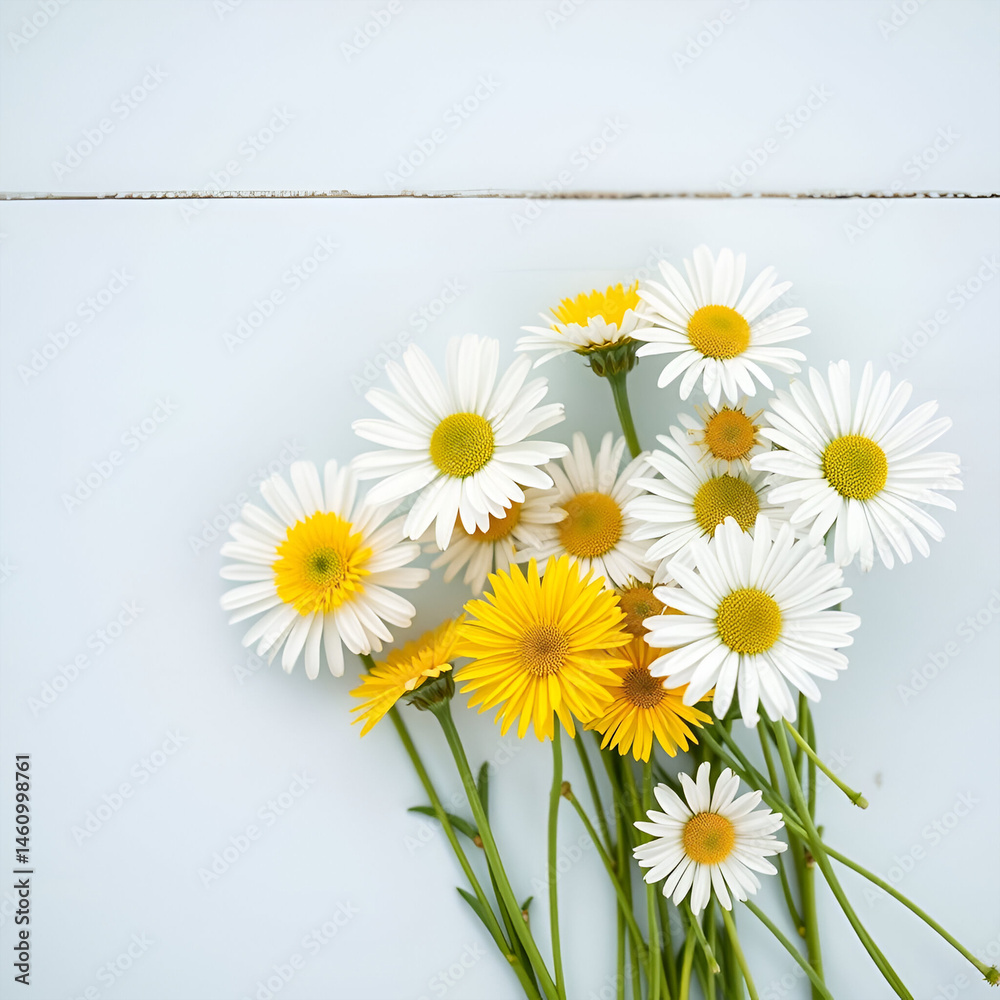 Fototapeta premium daisies on white background