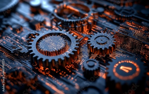 Rusty gears interlock representing the struggles of outdated programming languages.