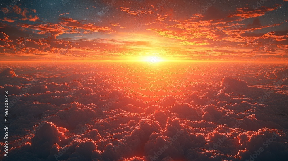 Fototapeta premium Space shuttle launching through the clouds into a starry night, cinematic shot.,generative ai illustration