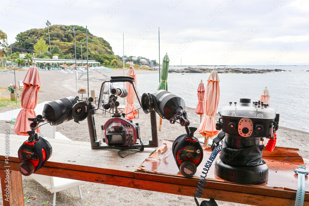 私の大げさな水中カメラ機材。
荒井浜海岸三浦市神奈川県-2024