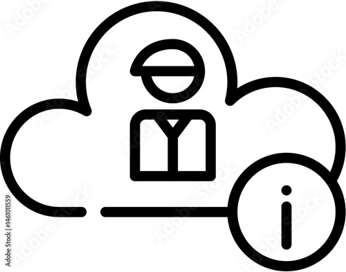 Social Network icons. Network Cloud, Security and Global line icon. Vector illustration. Editable stroke. stock illustration