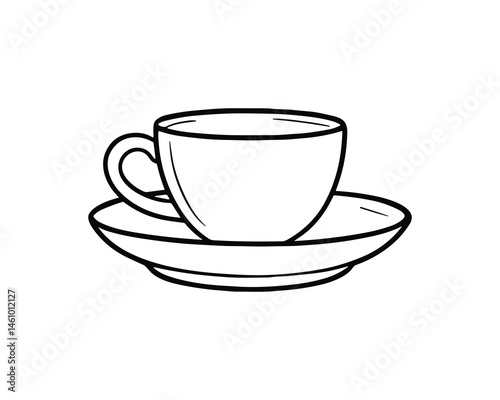 A cup and saucer is drinkware for serving hot beverages