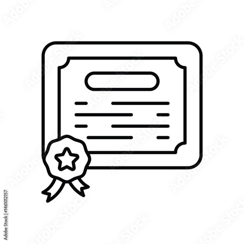 Certificate icon vector stock illustration