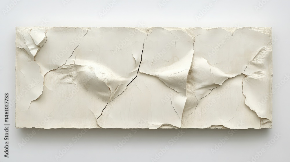 Obraz premium Broken stucco with sandy finish showcasing deep structural cracks