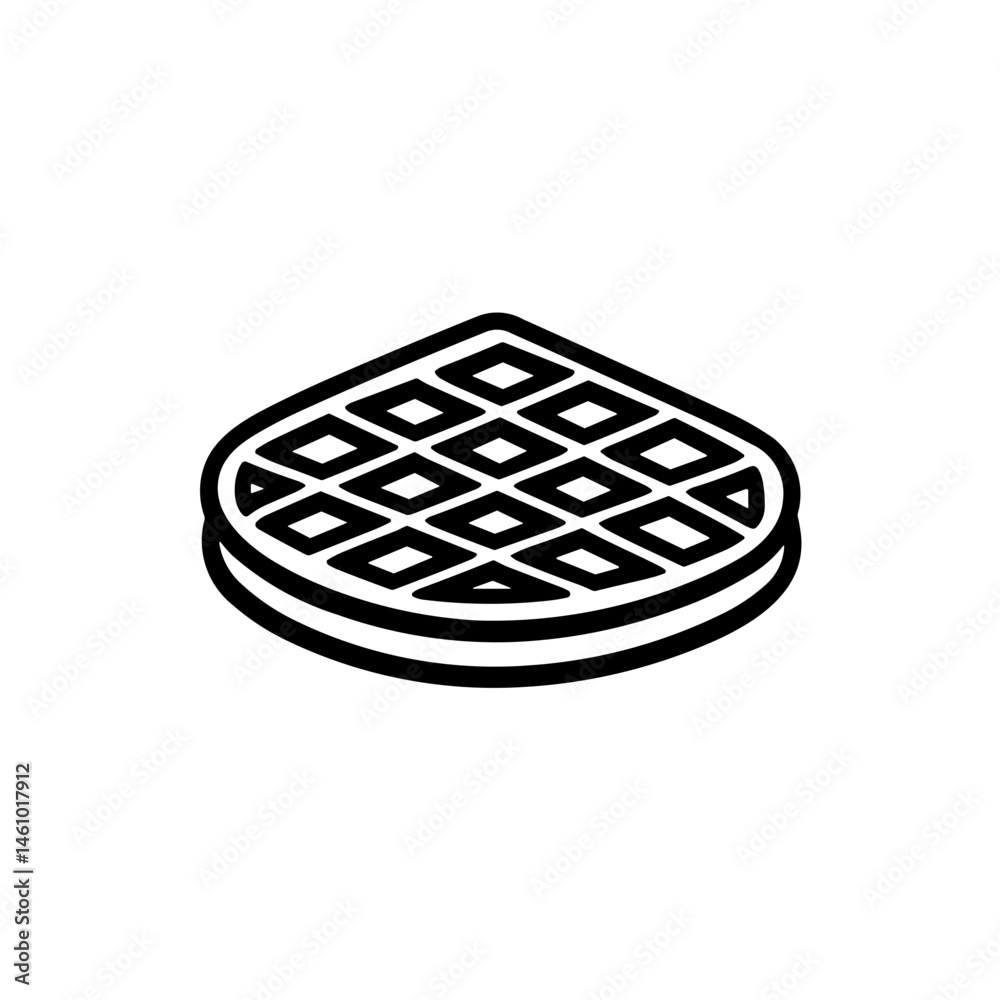 Simple black Waffle flat Icon