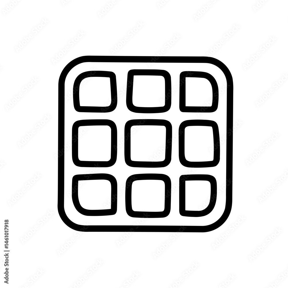 Simple black Waffle flat Icon