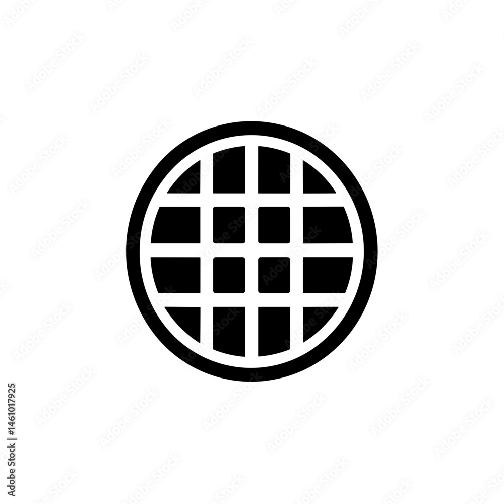 Simple black Waffle flat Icon