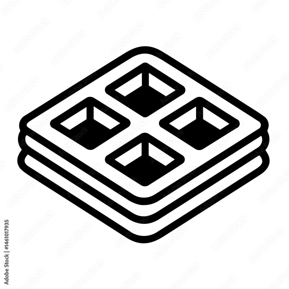 Simple black Waffle flat Icon