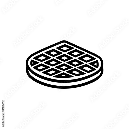 Obraz na płótnie Simple black Waffle flat Icon w salonie