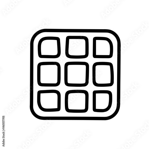 Obraz na płótnie Simple black Waffle flat Icon w salonie