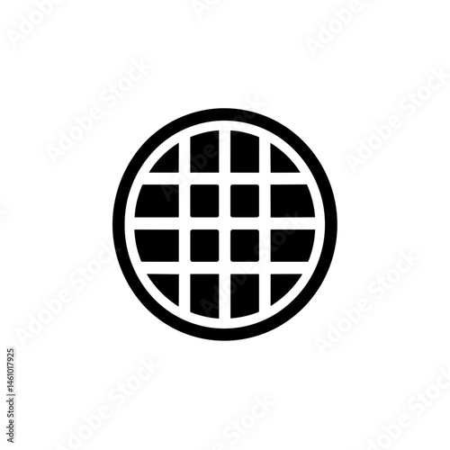 Obraz na płótnie Simple black Waffle flat Icon w salonie