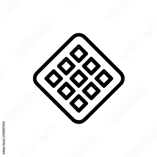 Obraz na płótnie Simple black Waffle flat Icon w salonie