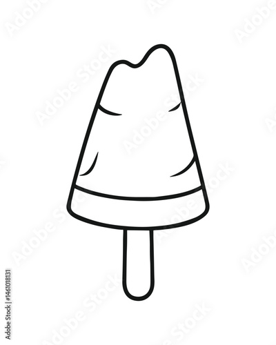 A simple outline drawing of a sweet ice cream dessert treat