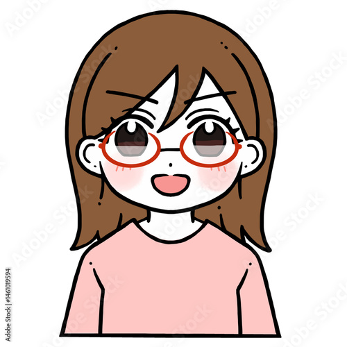 凛々しく笑う女性のイラスト