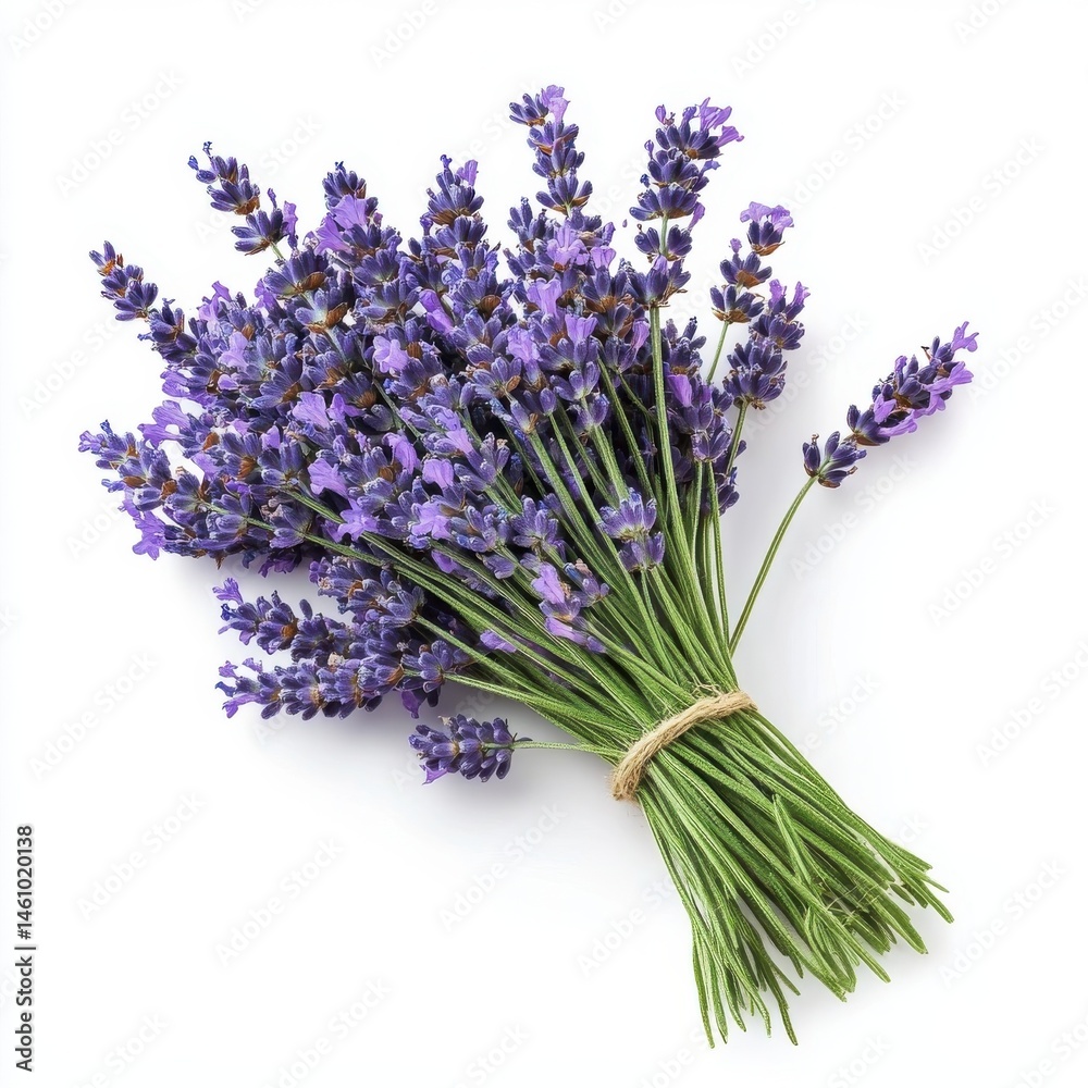 Fototapeta premium A fragrant bouquet of lavender flowers, isolate on white background.