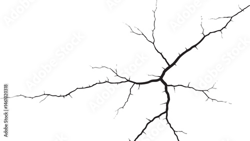 Sketch crack texture. Ground cracks, breaks on land surface from earthquake. old wall background crack vector.	
